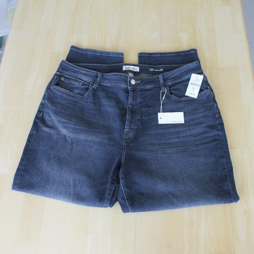 Warp+Weft Cdg Paris High Rise Straight Leg Jeans